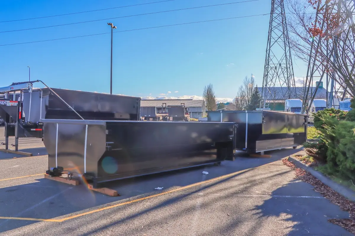 Roll-off dumpster ready for waste disposal at job site for Roll Off Dumpster Rental in Lawrenceburg